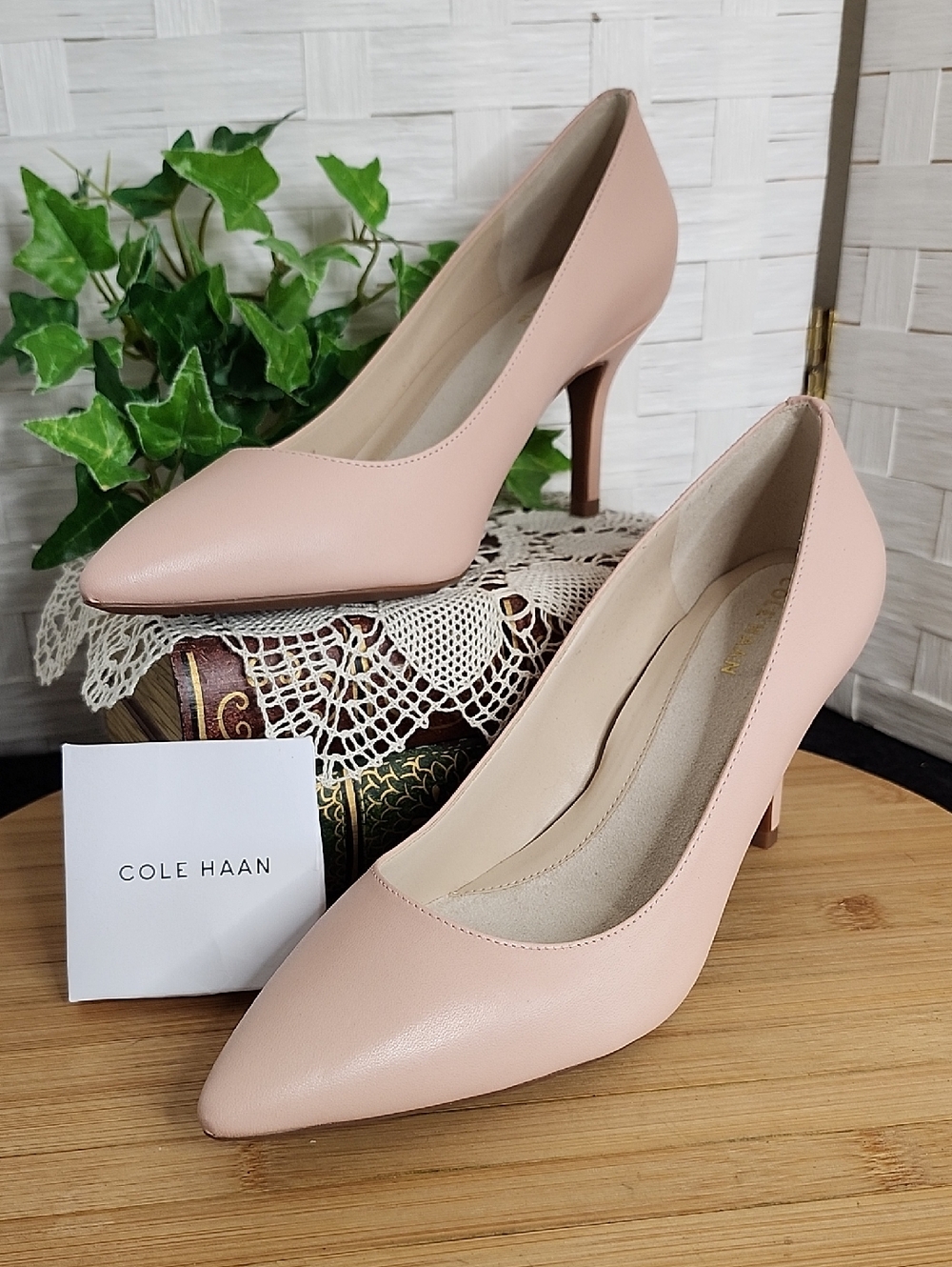 👉*NWT* COLE HAAN GO-TO PARK POINTED TOE STILETTO LEATHER PUMPS~MAHOGANY ROSE ~6